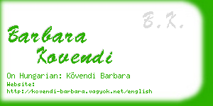 barbara kovendi business card