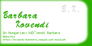 barbara kovendi business card